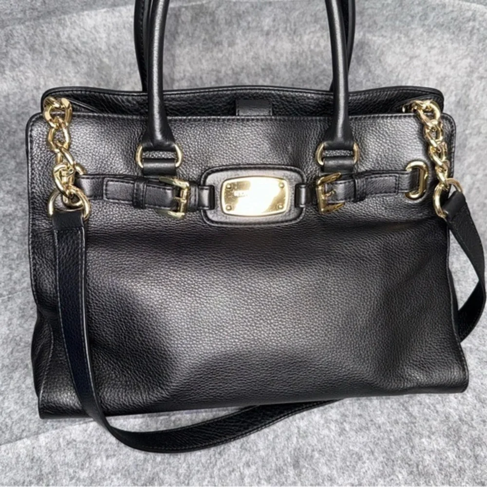 Michael Kors Black Hamilton Soft‎ Pebble Leather Bag - Picture 6 of 11